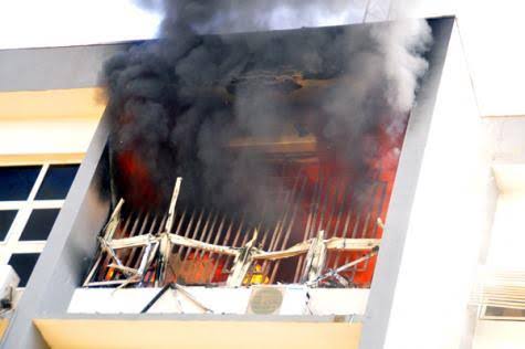 Breaking : Midnight Fire incident at Enugu state INEC Office